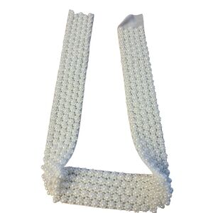 White Pearl Beaded Women's Belt